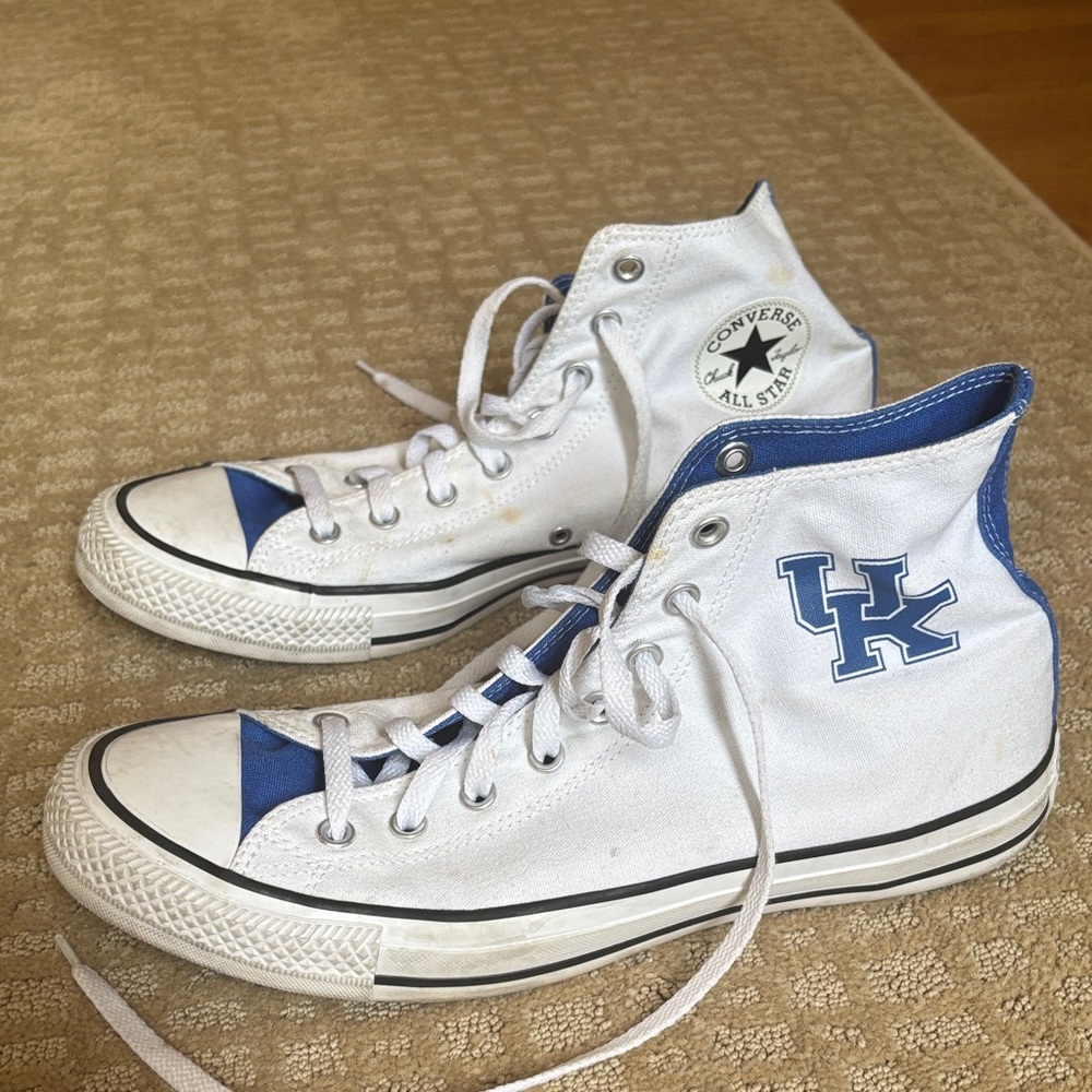 Converse Kentucky High-Top Sneakers - White and Blue Accents - Picture 2 of 4